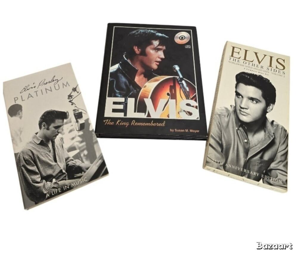 ELVIS PRESLEY 3 Item Bundle King Remembered Book With CD A Life in Music 4 CD Bo
